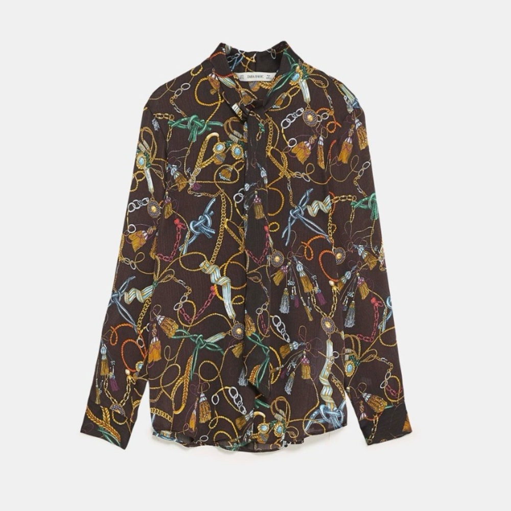 Zara chain print blouse - Picture 2 of 10